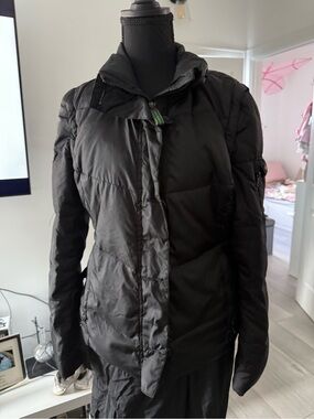 Andrew Marc Black Puffer Bomber Jacket